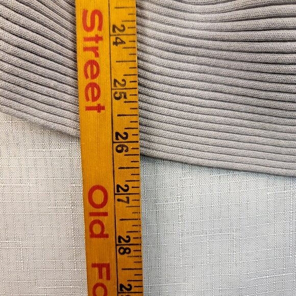 Worthington Womens Heavy Ribbed Knit Faux Wrap Top Empire Waist Large Gray - Picture 6 of 8